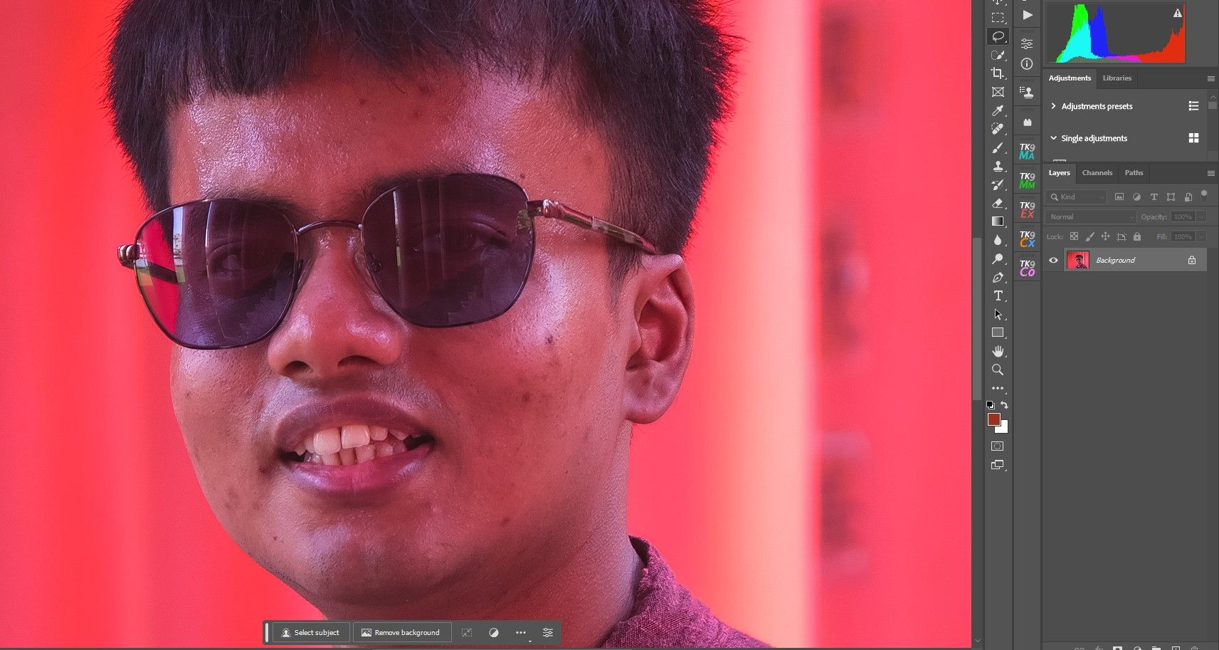 Пример человека с дефектами кожи для ретуши