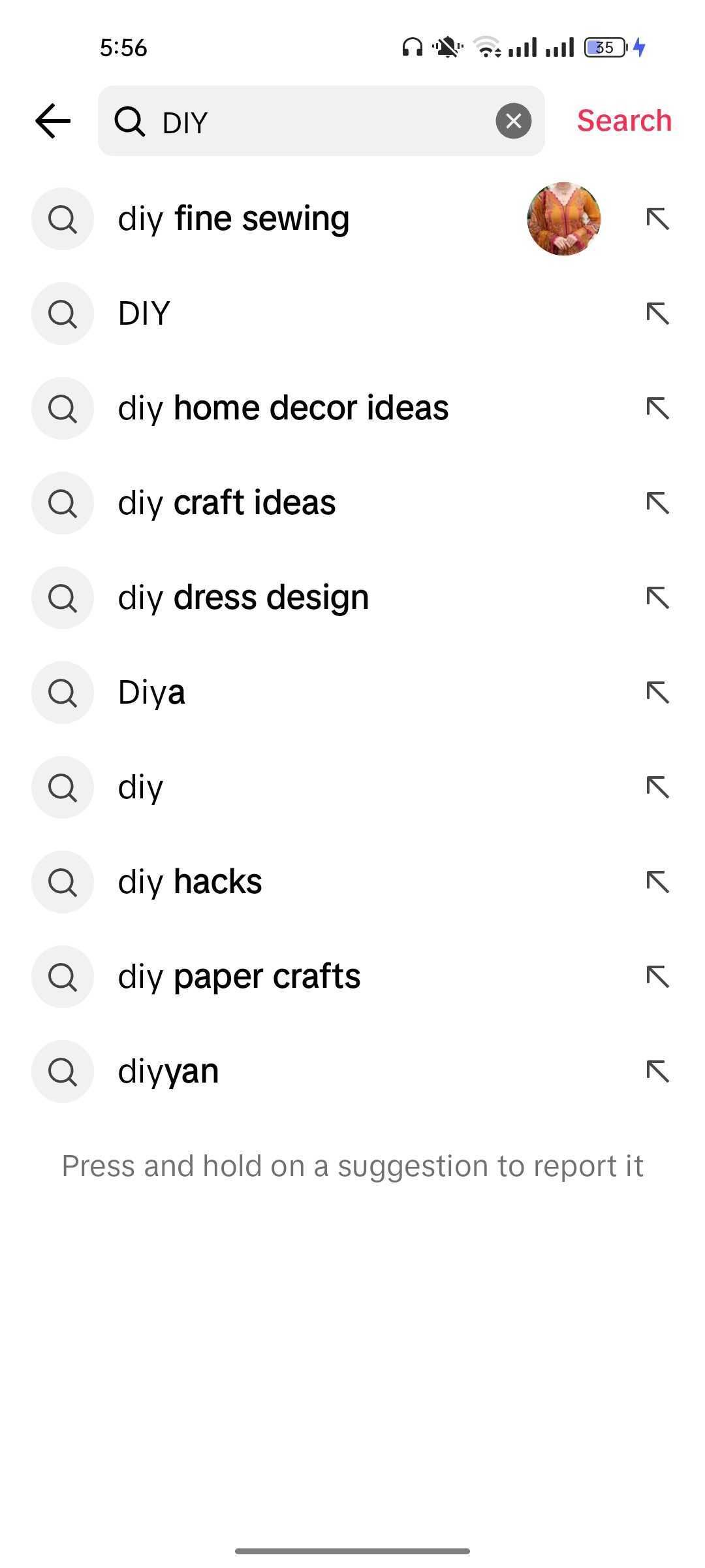 Функция поиска TikTok