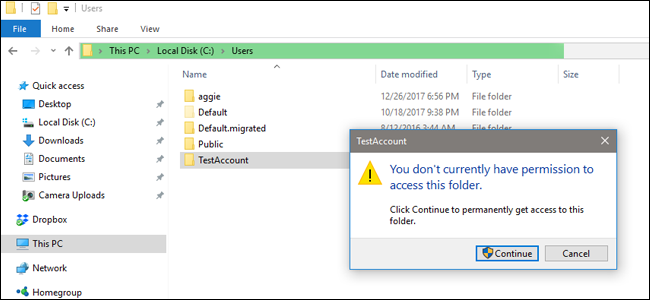 Проводник Windows: доступ к папке другого пользователя