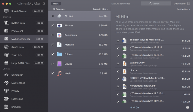 Сканирование почтовых вложений с возможностью выборочного удаления