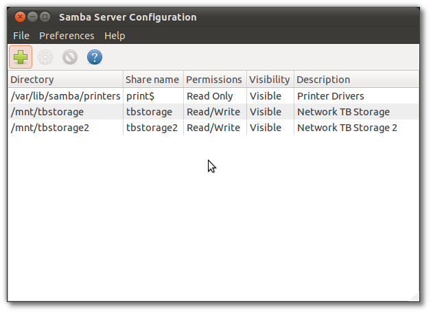 Окно конфигурации Samba с запросом пароля root