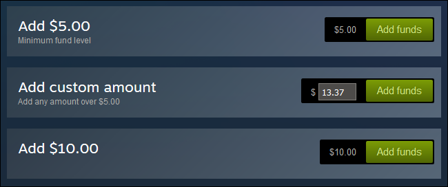 Как добавить любую сумму на Steam