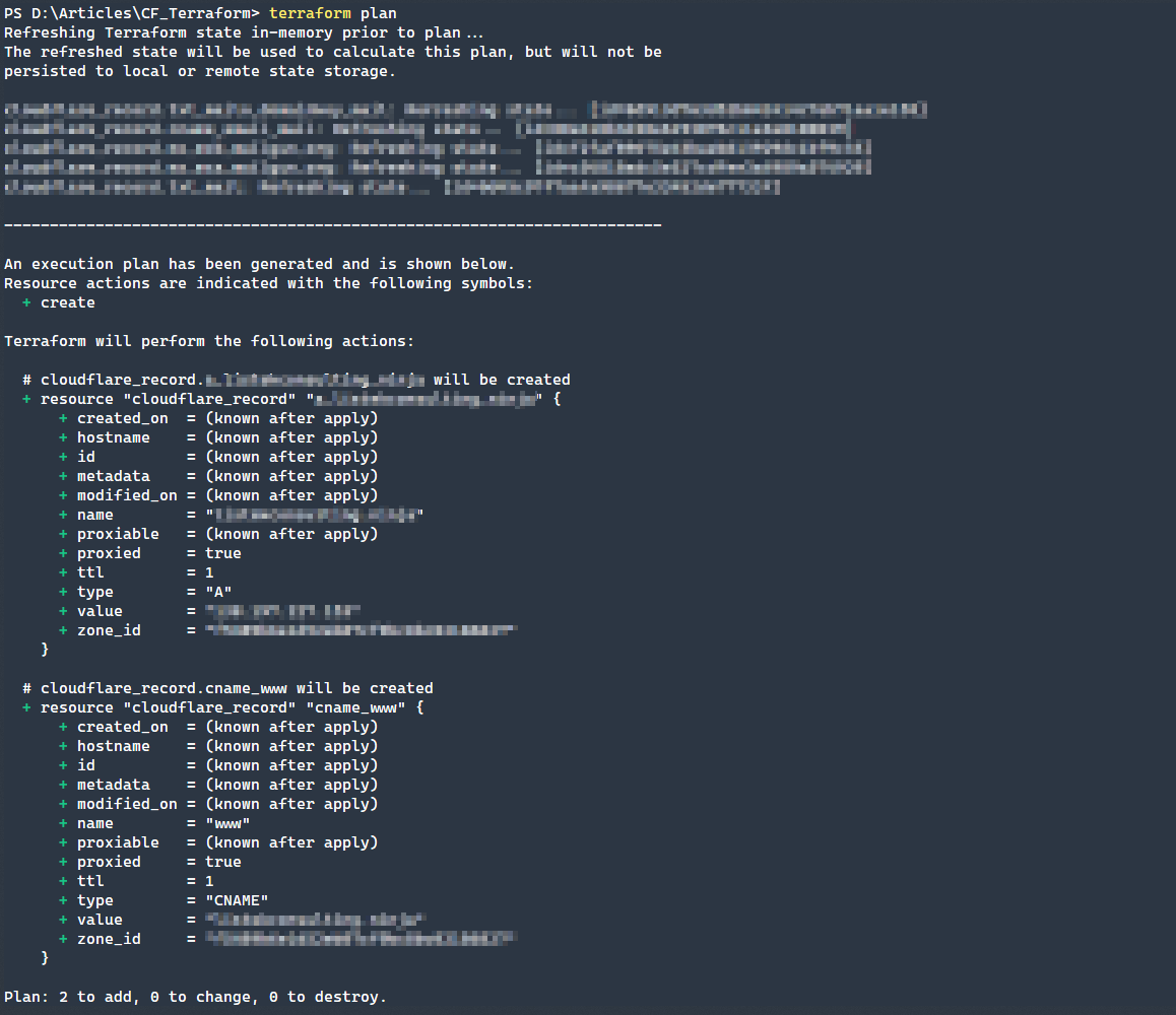 Запустите команду terraform plan