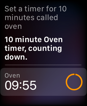 Добавление таймера в Apple Watch с помощью Siri