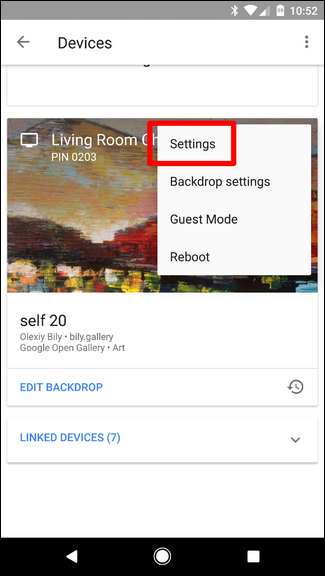 Настройка устройства в Google Home: опция отключения управления трансляцией