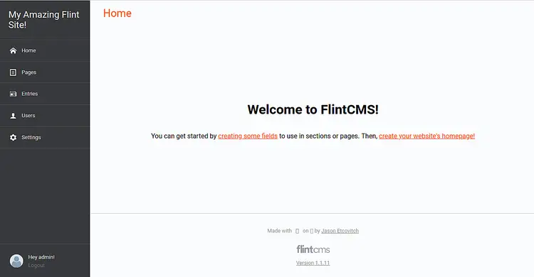 Панель FlintCMS