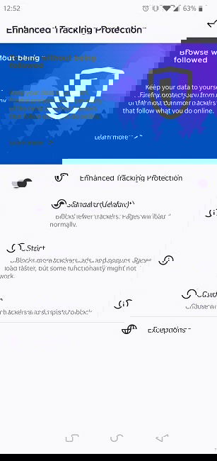 Опции усиленной защиты от отслеживания в Firefox