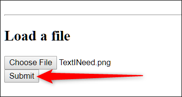 Кнопка «Submit» на сайте copy-image-text.