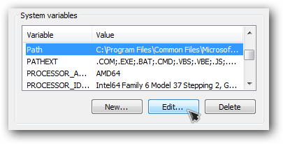 Редактирование системной переменной PATH