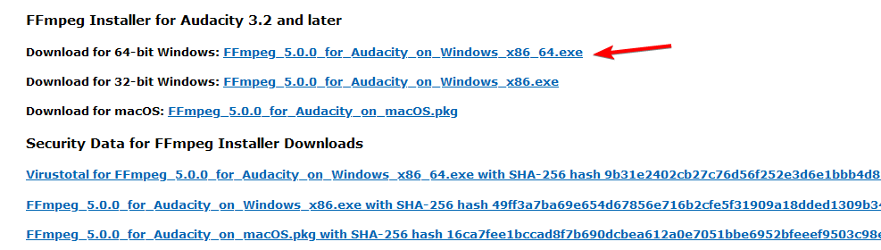 Установщик FFmpeg для Windows