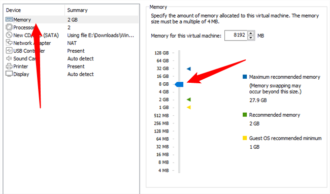 Выделите минимум 4 ГБ памяти, по возможности 8 ГБ.
