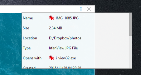 Информация о файле: имя, размер, дата создания и другие метаданные
