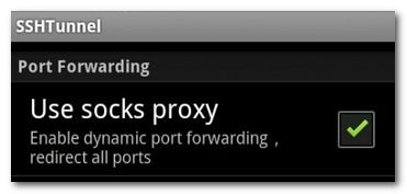 Ajuste para activar proxy SOCKS en SSH Tunnel