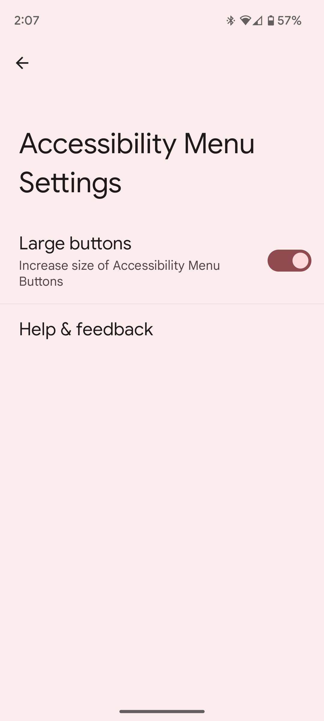 Иконки стали крупнее в Меню специальных возможностей