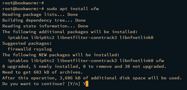 Установка UFW и разрешение SSH