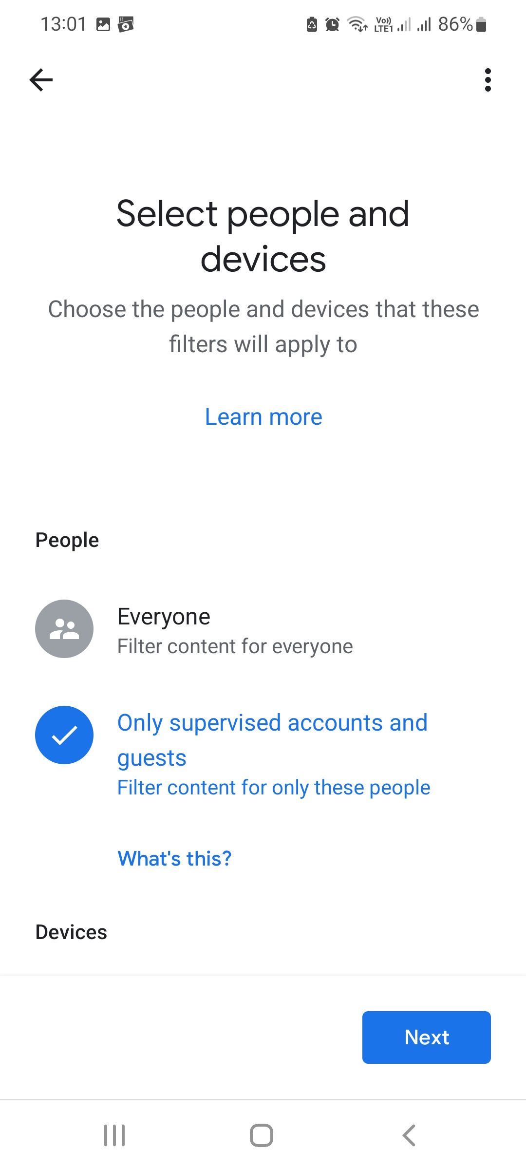 Настройка фильтра в приложении Google Home