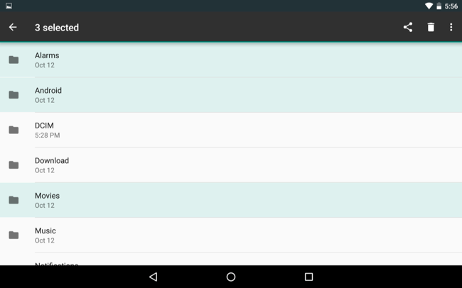 Выбор файлов: длинное нажатие для множественного выбора