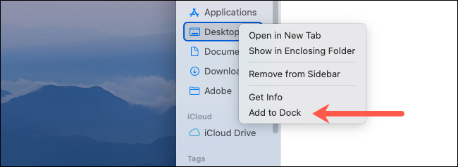 Add favorite folder to Mac dock