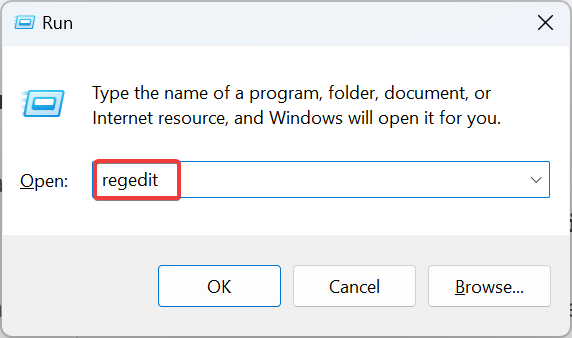 Открытие редактора реестра