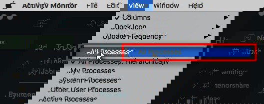 Скриншот окна Мониторинга системы со списком процессов