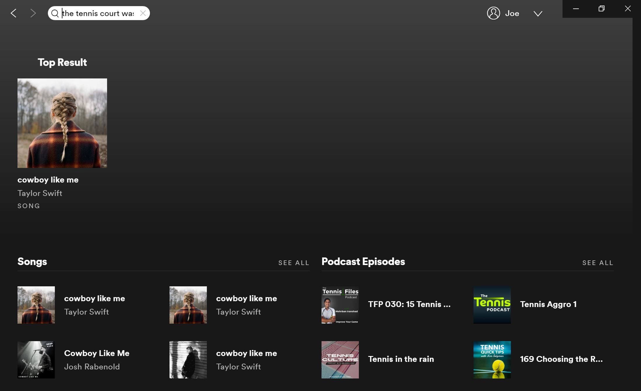 Поиск по тексту песни в Spotify на экране телефона
