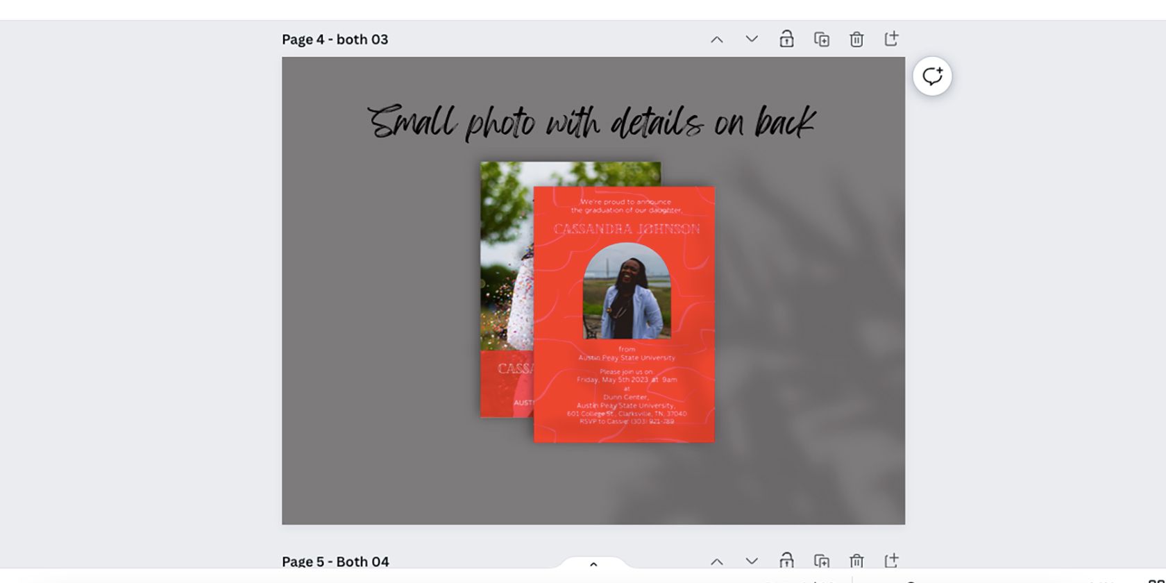 Canva design with mockup image