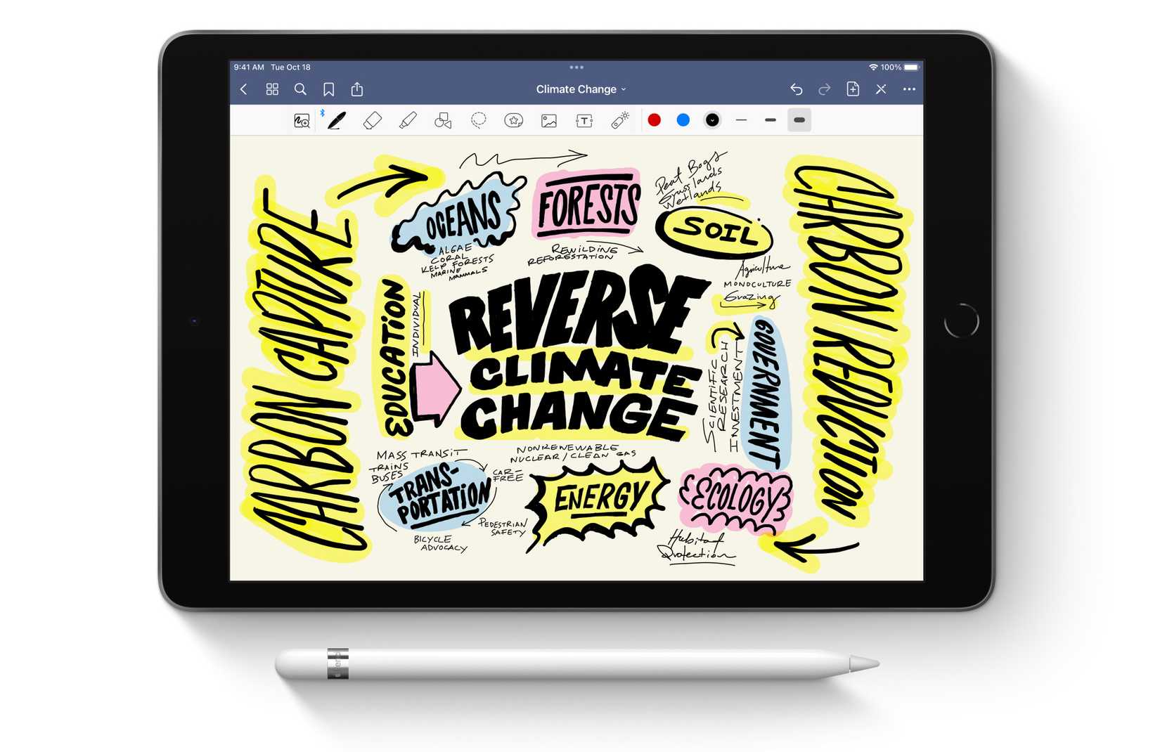 Apple Pencil первого поколения, вид сверху