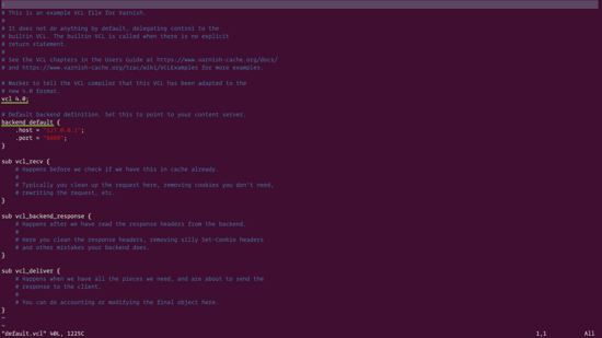 Редактирование default.vcl — конфигурация backend