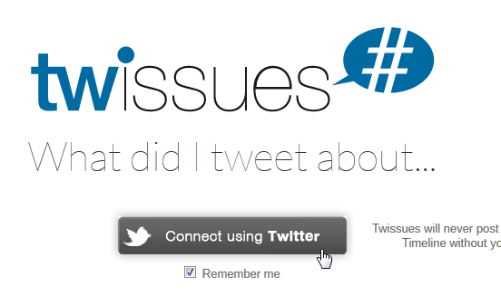Интерфейс Twissues: поиск и архив твитов