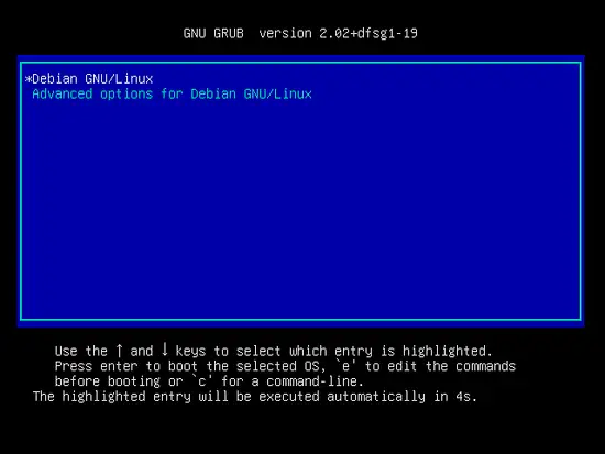 Загрузка Debian 10 через GRUB