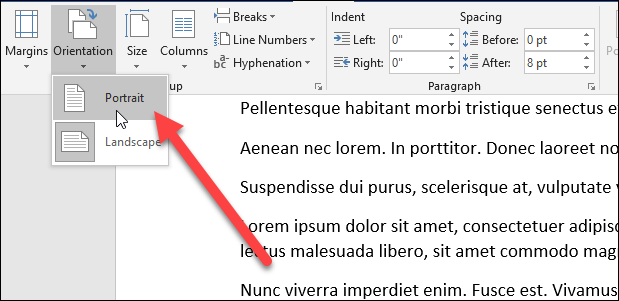 Возврат к книжной ориентации