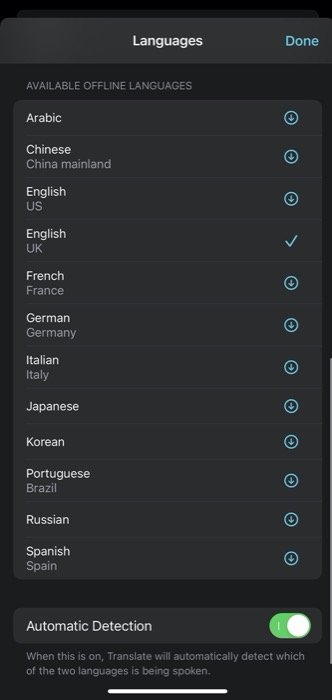 Автоопределение языка в Apple Translate
