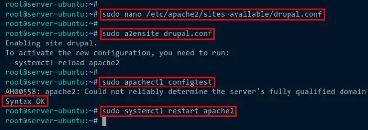 Активация виртуального хоста Apache