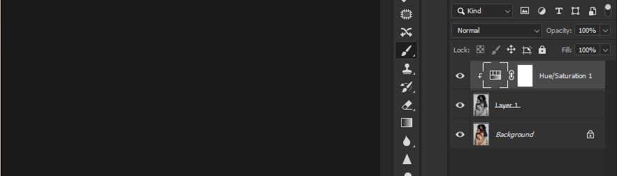 Крупный план панели слоёв после применения операции