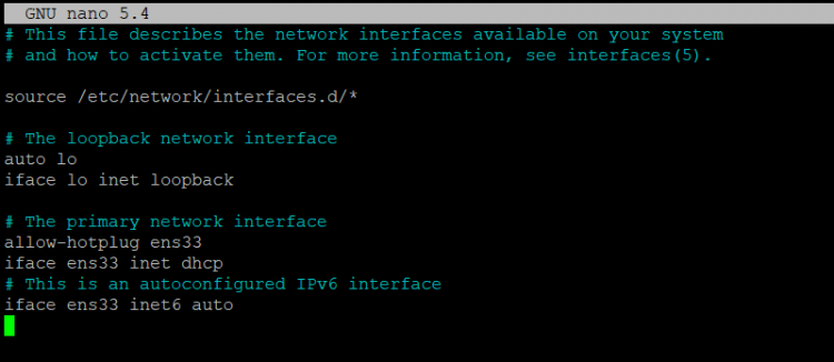 Конфигурация DHCP в установщике