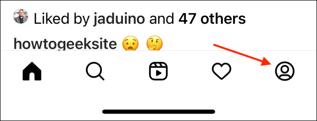 Иконка профиля для перехода в профиль Instagram на iPhone