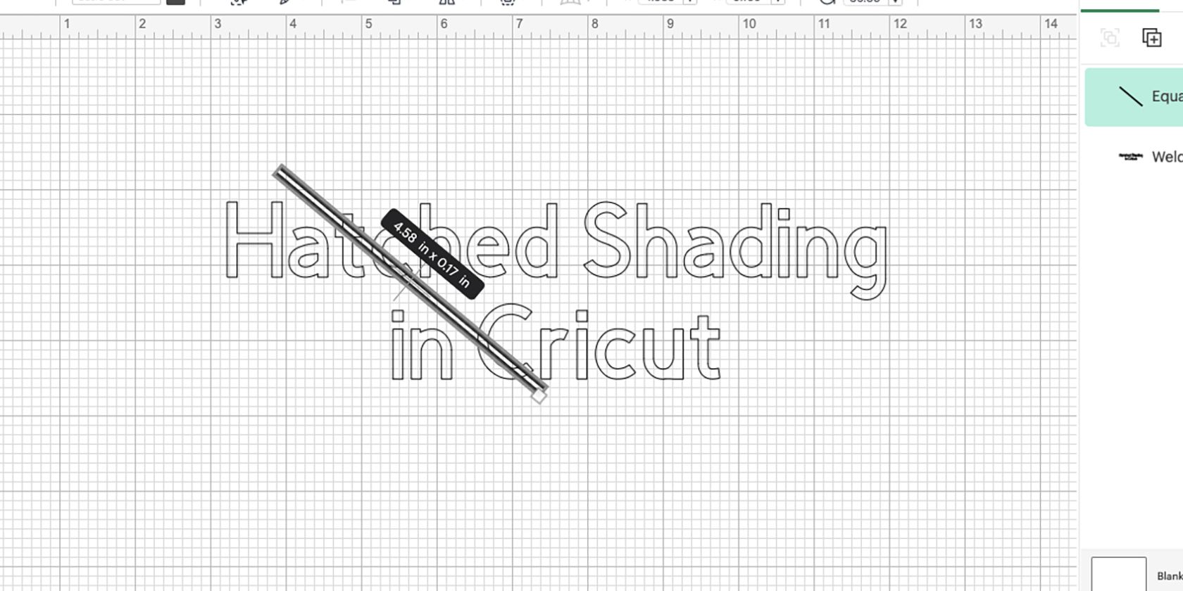 Cricut Design Space angled lines.
