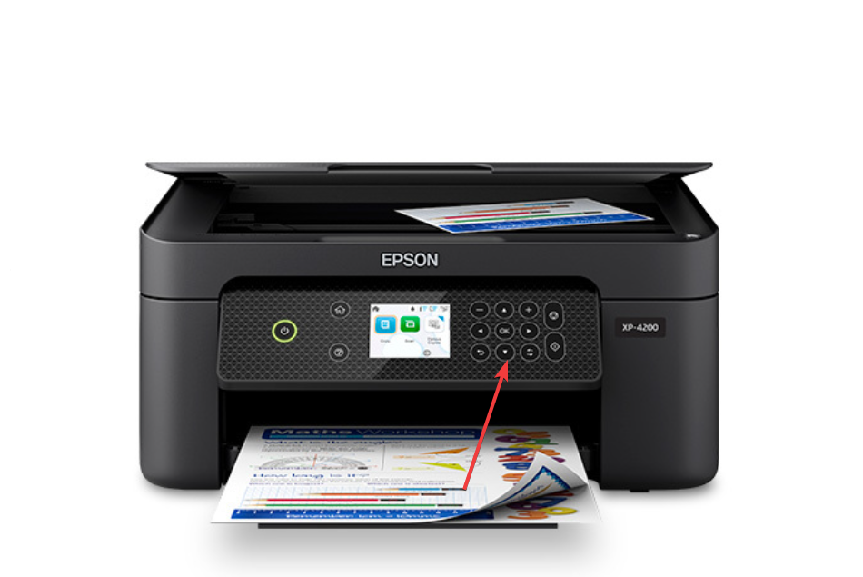Панель управления Epson с меню копирования
