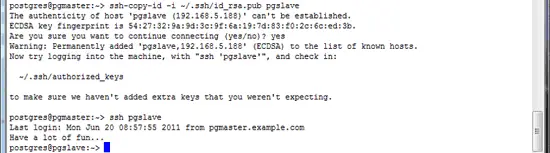 Тест SSH-подключения с master на slave
