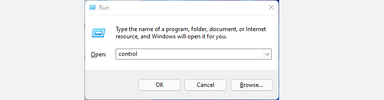 Запустить Панель управления