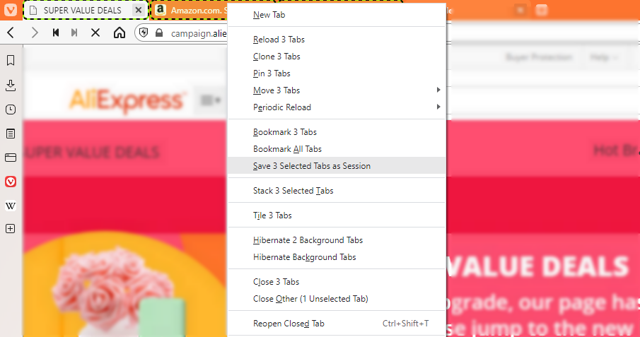 Сохранение сессии в Vivaldi