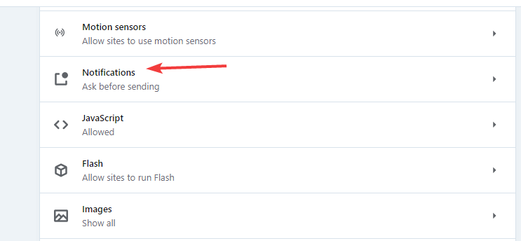 Параметры уведомлений в Opera One