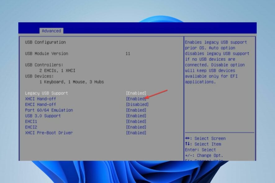 XHCI Hand-Off — настройка USB 3.0 в BIOS