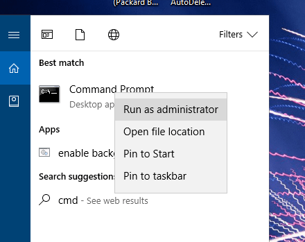 Запуск командной строки от имени администратора