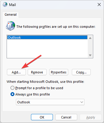 Добавление профиля