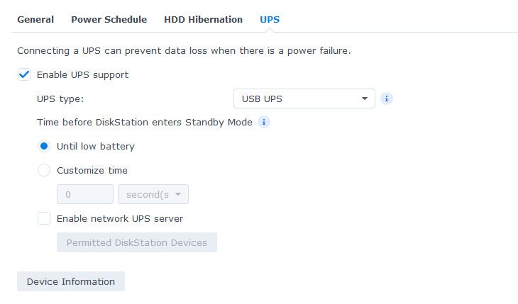 Нажмите вкладку «UPS».