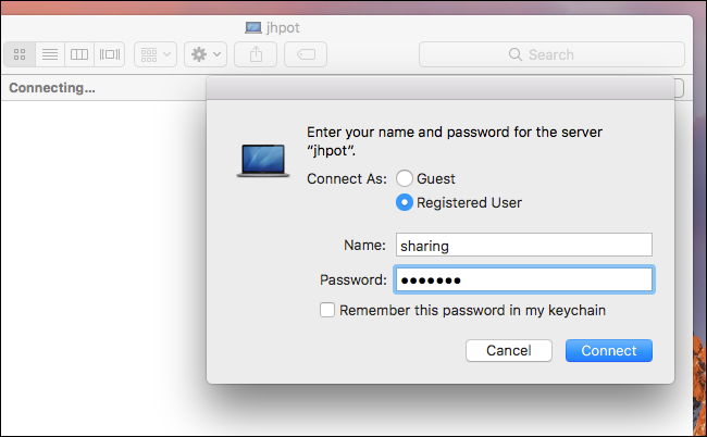 Сеть в Finder показывает доступные компьютеры Mac