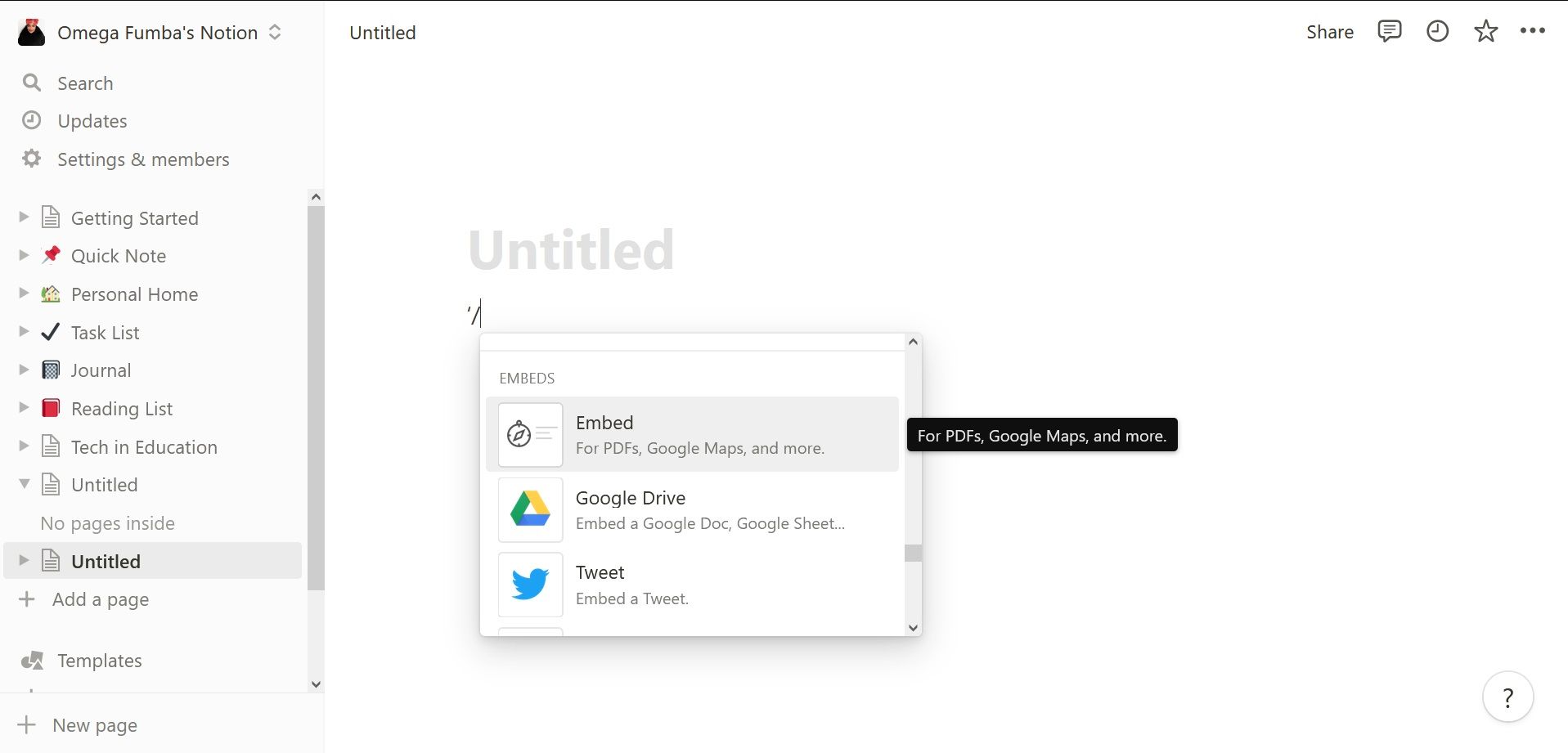 Встраивание PDF в Notion