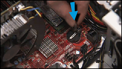 Извлечение батарейки CMOS