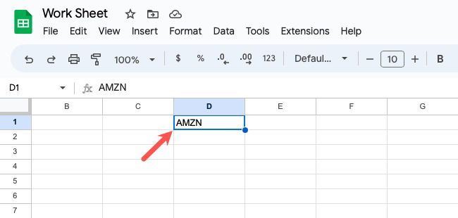 Ячейка с тикером в Google Sheets